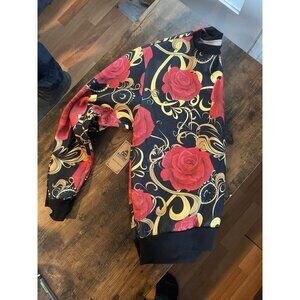 All Over Rose Flower Print Pullover Sweatshirt – Floral Casual Wear